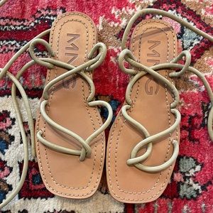 Mango lace up sandals